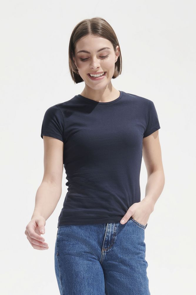 Футболка женская Miss 150, темно-синяя (navy) / Миниатюра имиджевого (1000)