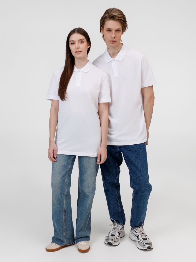 Рубашка поло унисекс Pulse, белая / Миниатюра модельного (1000)