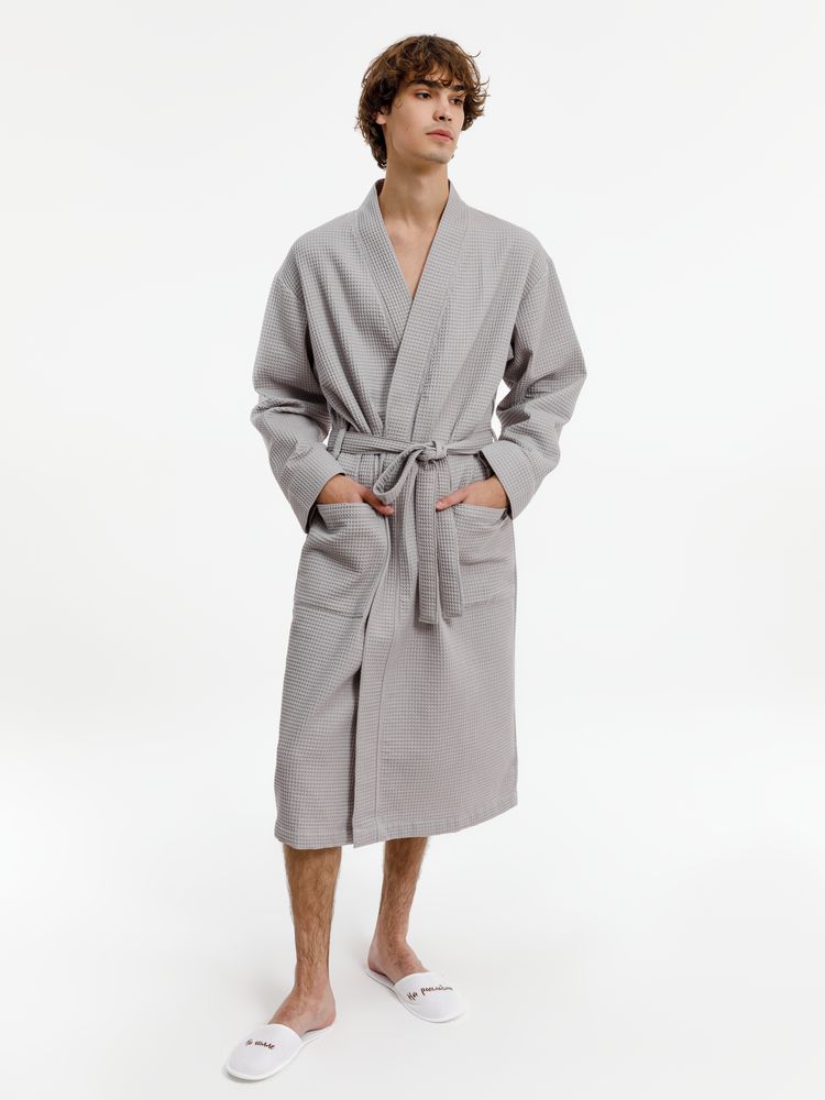 Халат вафельный Kimono, светло-серый / Миниатюра модельного (1000)