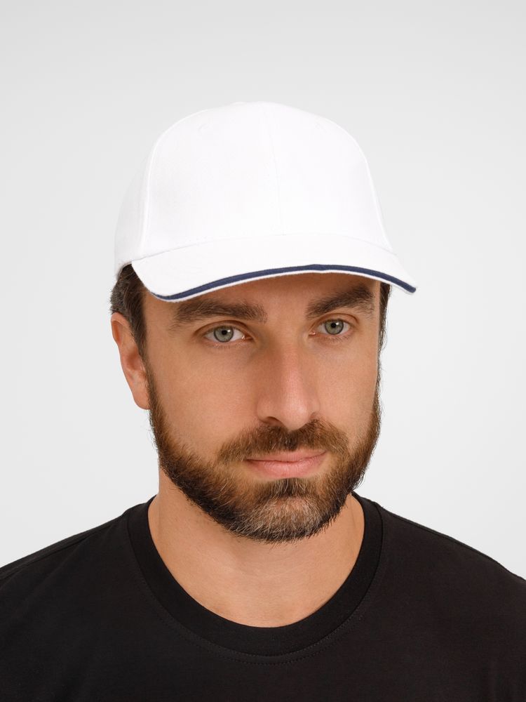 Бейсболка Buffalo, белая с темно-синим / Миниатюра модельного (1000)