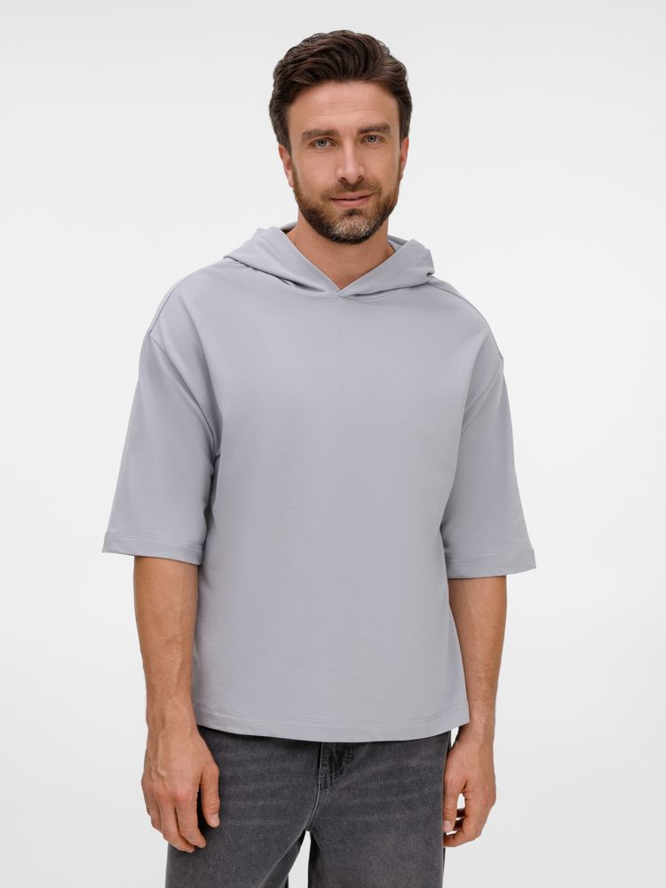 Футболка оверсайз унисекс с капюшоном Neofit, светло-серая / Миниатюра модельного (1000)