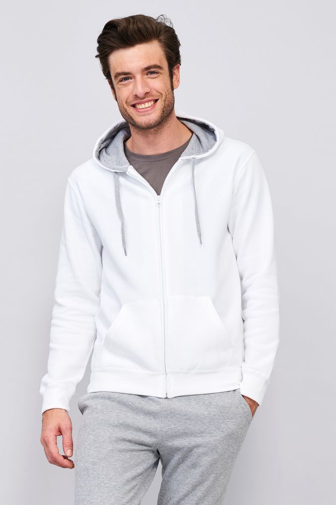 Толстовка мужская Soul Men 290 с контрастным капюшоном, белая / Миниатюра имиджевого (1000)