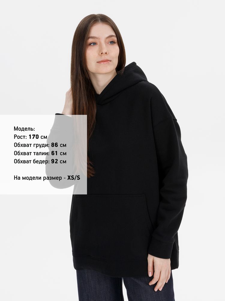 Худи оверсайз унисекс Snuggie, черное / Миниатюра модельного (1000)