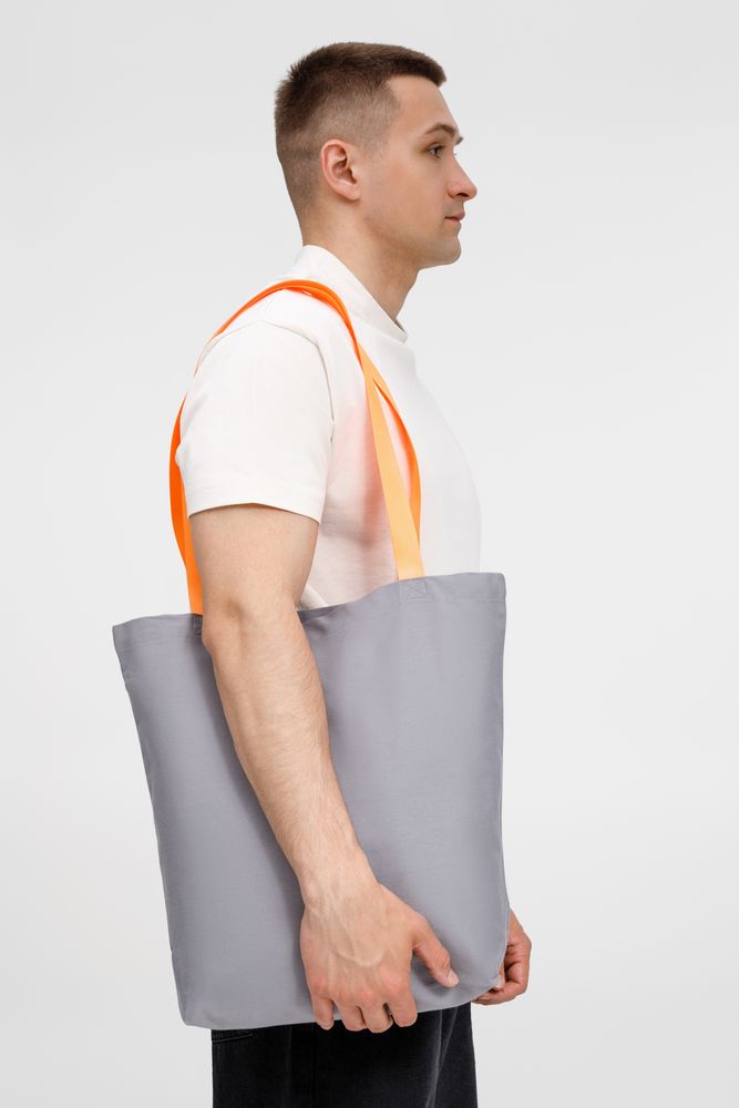 Шопер B5, серый с оранжевыми ручками / Миниатюра модельного (1000)