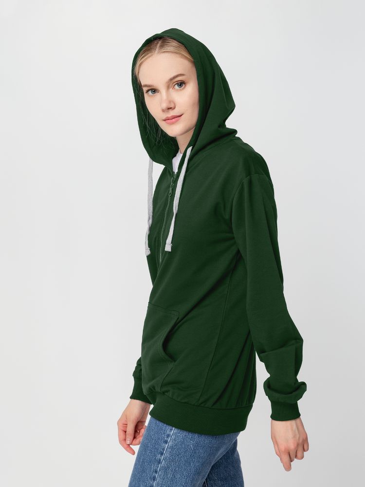 Толстовка на молнии с капюшоном Siverga, темно-зеленая / Миниатюра модельного (1000)