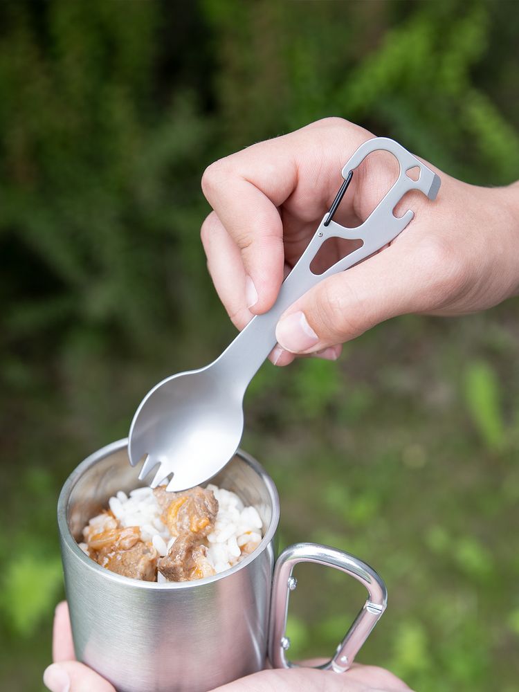 Походный столовый прибор Twin Win, стальной / Миниатюра имиджевого (1000)