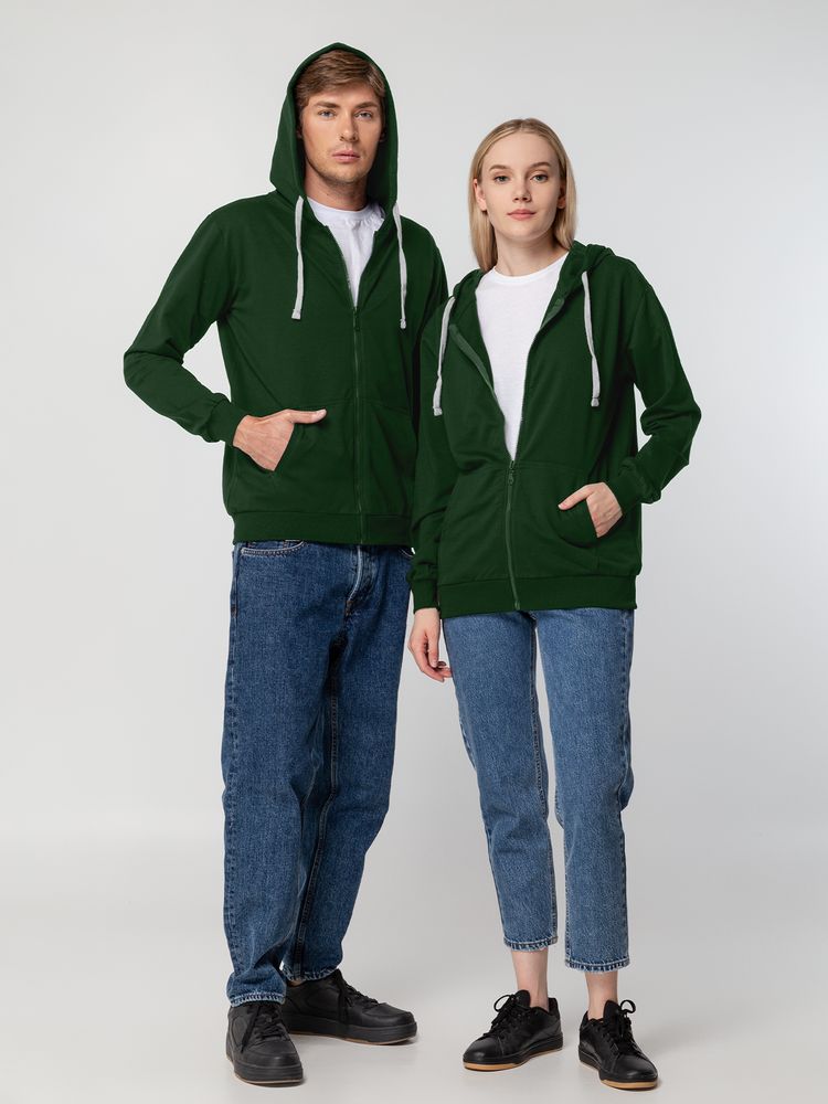 Толстовка на молнии с капюшоном Siverga, темно-зеленая / Миниатюра модельного (1000)