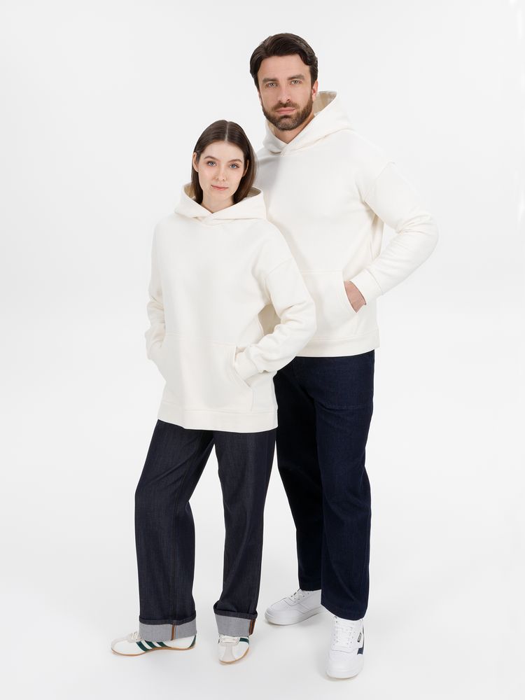 Худи оверсайз унисекс Snuggie, молочно-белое / Миниатюра модельного (1000)