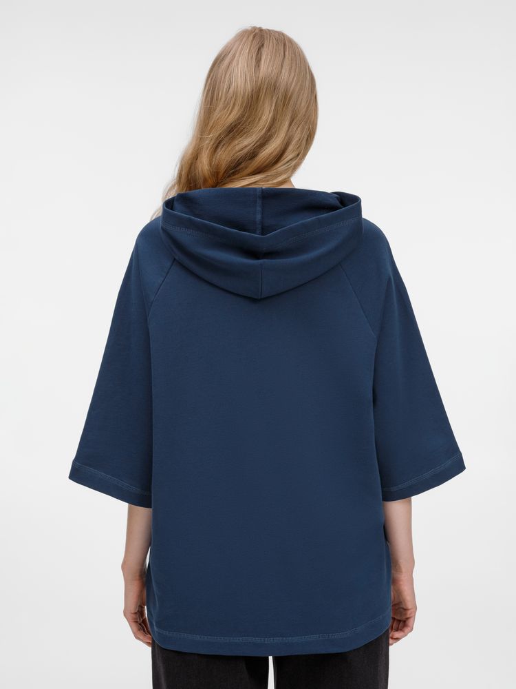 Футболка оверсай унисекс с капюшоном Neofit, темно-синяя / Миниатюра модельного (1000)