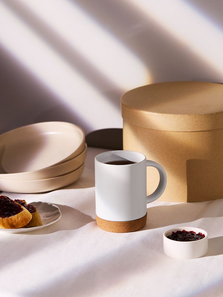 Кружка с пробковой подставкой Corky для сублимационной печати, матовая, белая / Миниатюра имиджевого (1000)