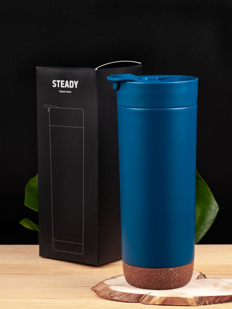 Термостакан Steady, синий / Миниатюра имиджевого (1000)
