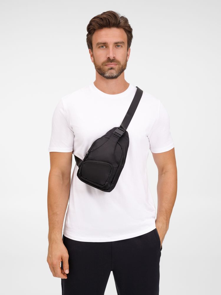 Спортивный кросс-боди рюкзак Bagventure, черный / Миниатюра модельного (1000)