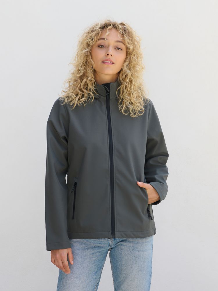 Куртка софтшелл с капюшоном женская Race Women, темно-синяя / Миниатюра модельного (1000)