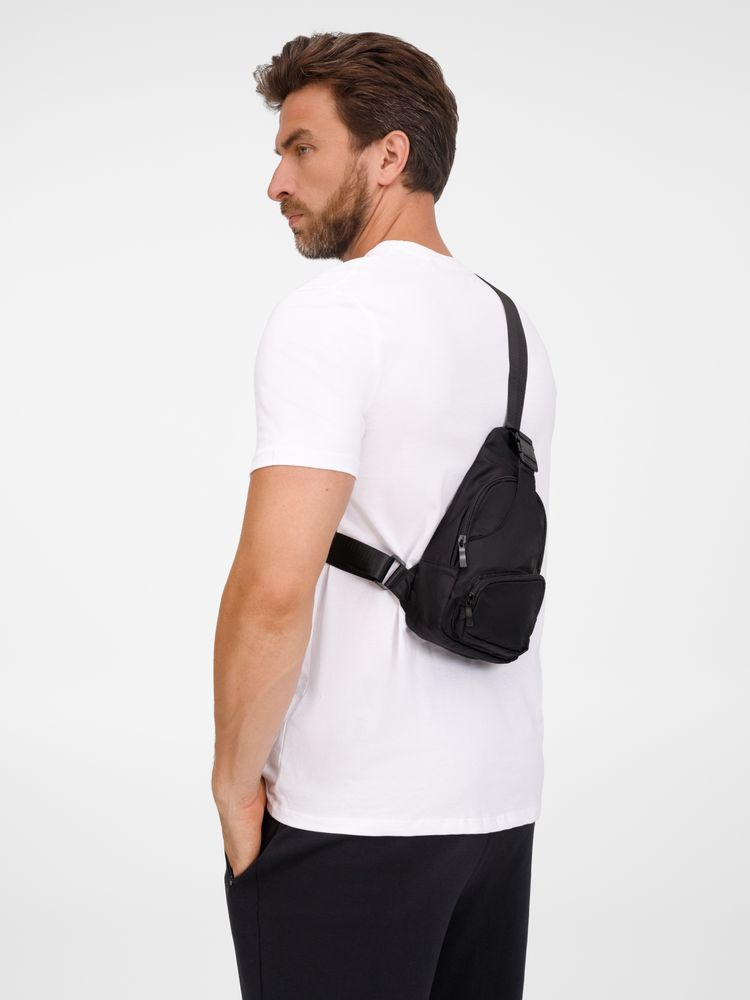 Спортивный кросс-боди рюкзак Bagventure, черный / Миниатюра модельного (1000)