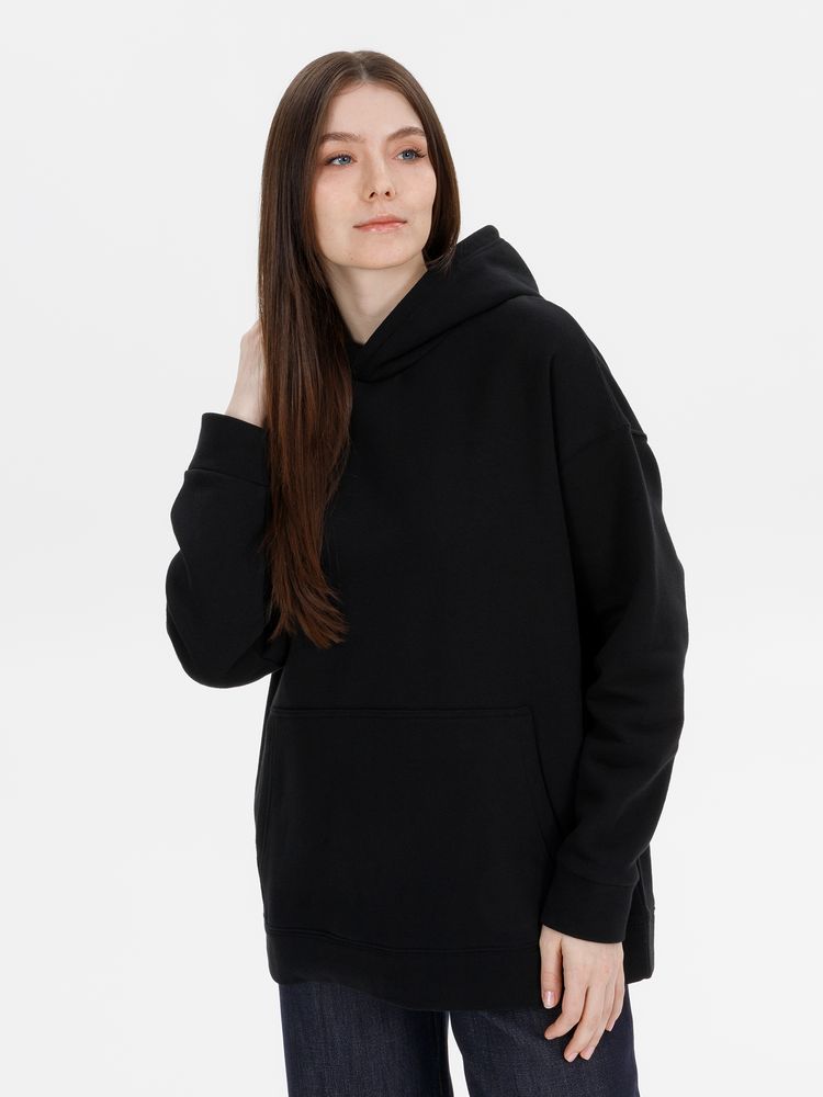 Худи оверсайз унисекс Snuggie, черное / Миниатюра модельного (1000)