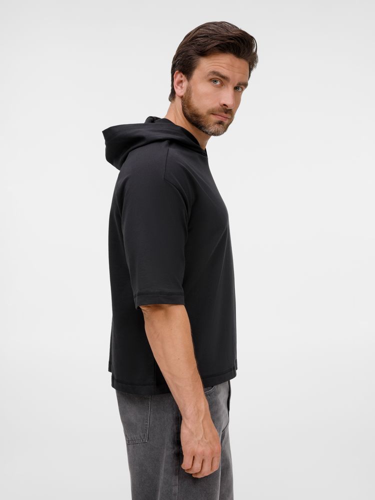 Футболка оверсай унисекс с капюшоном Neofit, черная / Миниатюра модельного (1000)