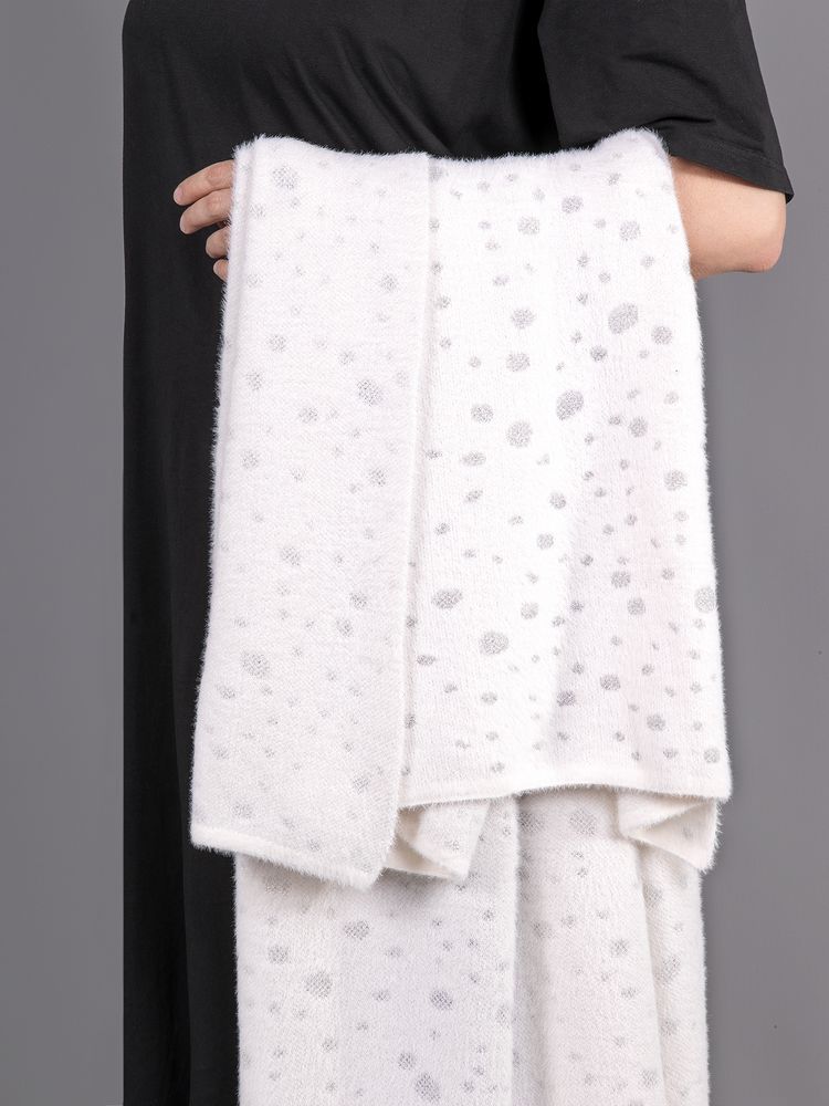 Плед Snowspot Fluffy, белый с люрексом / Миниатюра имиджевого (1000)