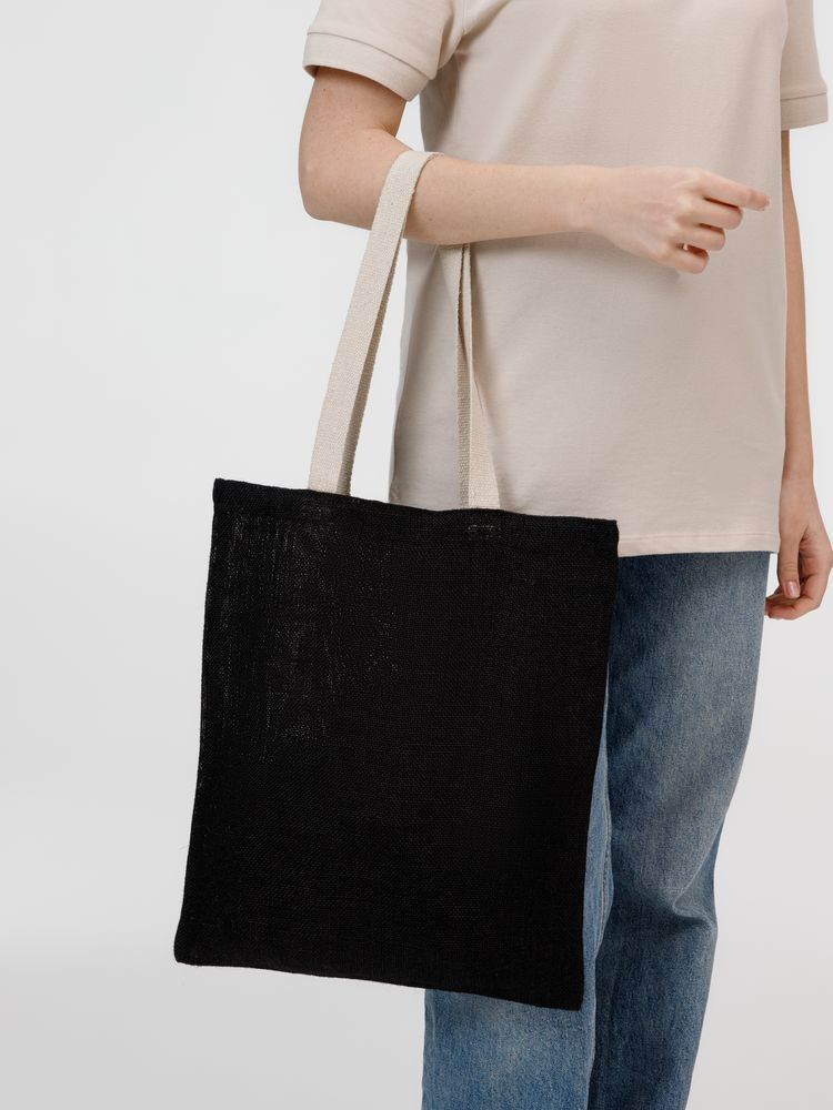 Холщовая сумка на плечо Juhu, черная / Миниатюра модельного (1000)