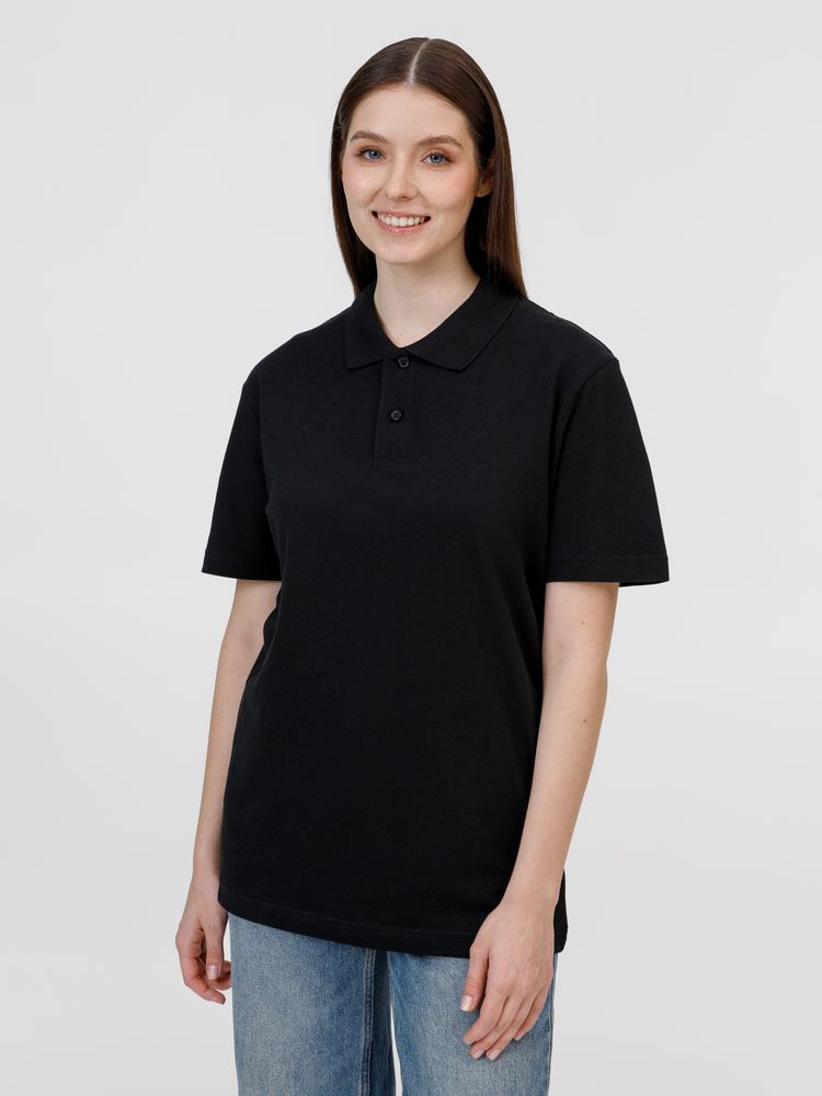 Рубашка поло унисекс Pulse, черная / Миниатюра модельного (1000)