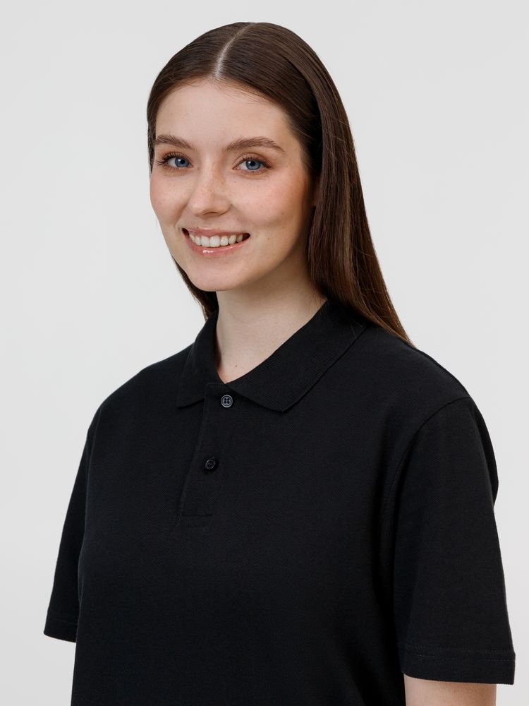 Рубашка поло унисекс Pulse, черная / Миниатюра модельного (1000)