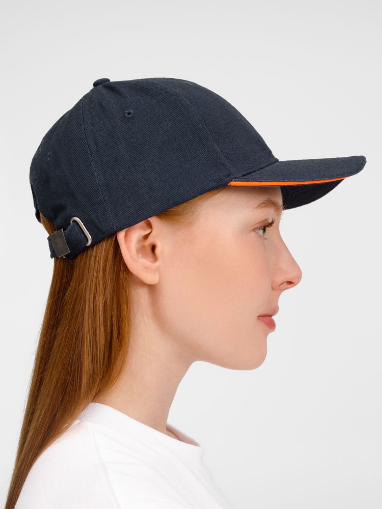 Бейсболка Buffalo, темно-синяя с неоново-оранжевым / Миниатюра модельного (1000)