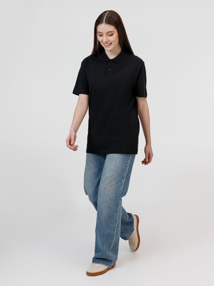 Рубашка поло унисекс Pulse, черная / Миниатюра модельного (1000)