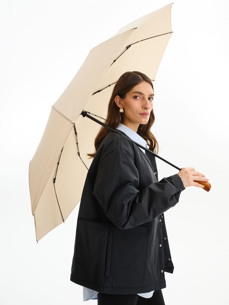 Зонт складной Cloudburst в подарочной упаковке, бежевый / Миниатюра модельного (1000)