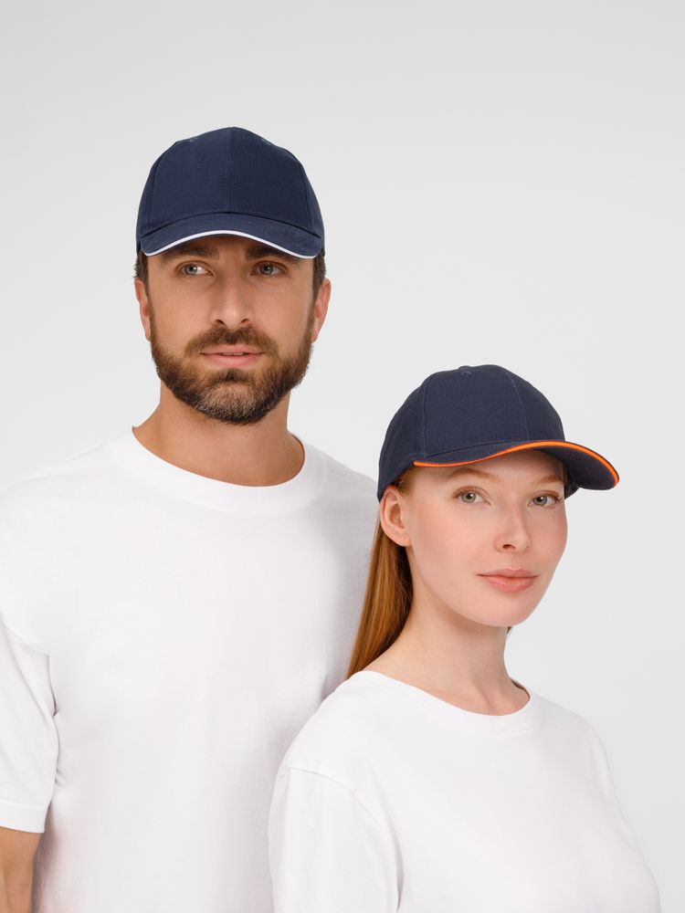 Бейсболка Buffalo, темно-синяя с неоново-оранжевым / Миниатюра модельного (1000)