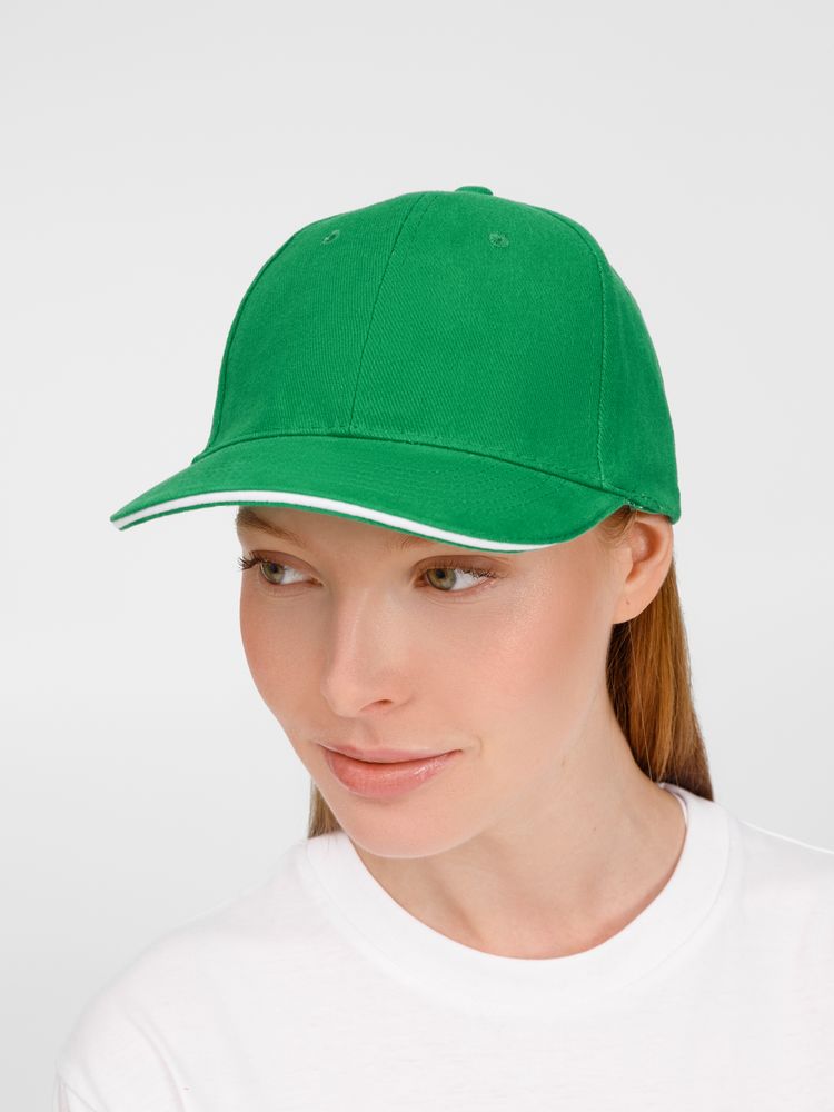 Бейсболка Buffalo, ярко-зеленая с белым / Миниатюра модельного (1000)