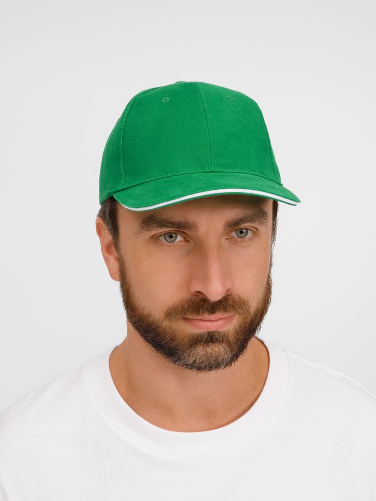 Бейсболка Buffalo, ярко-зеленая с белым / Миниатюра модельного (1000)