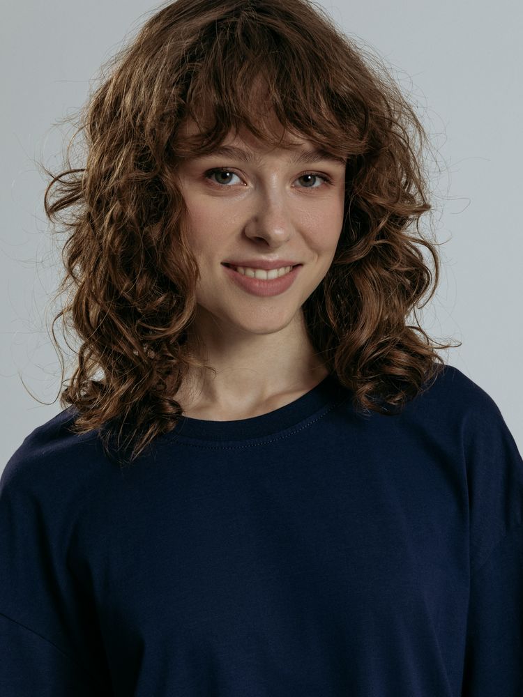 Футболка оверсайз унисекс Base Space, темно-синяя / Миниатюра модельного (1000)