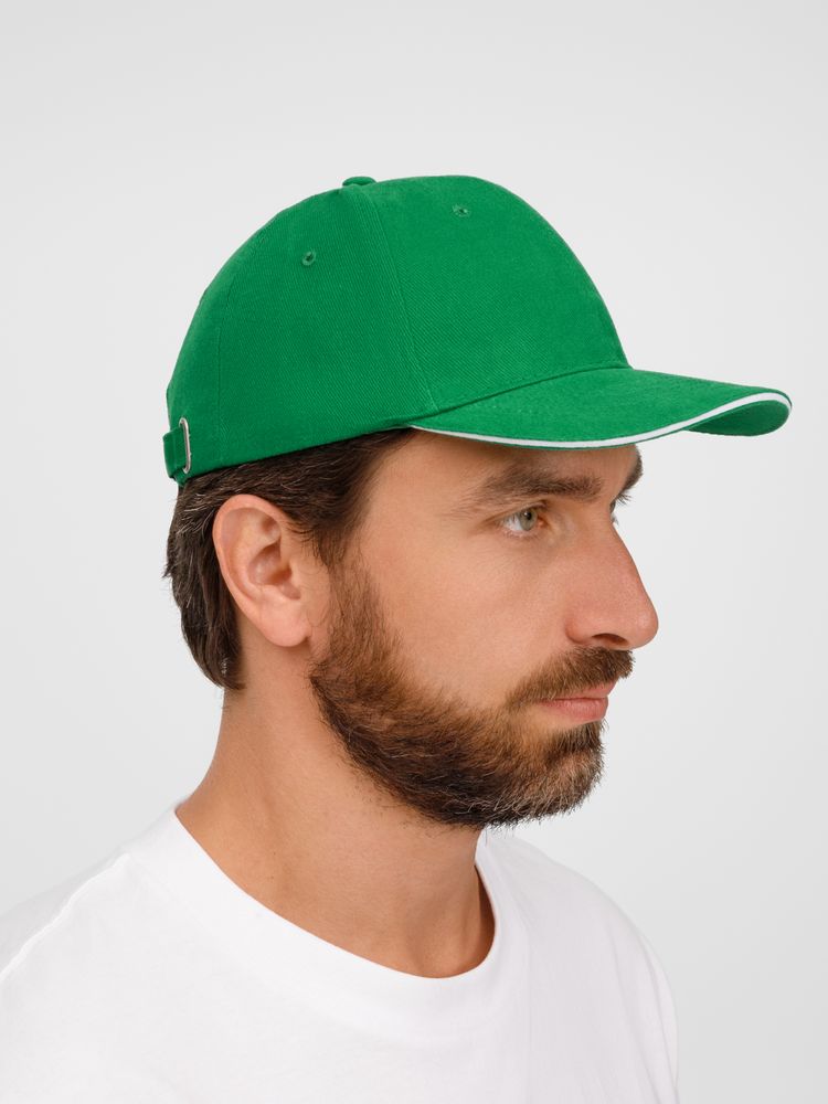 Бейсболка Buffalo, ярко-зеленая с белым / Миниатюра модельного (1000)