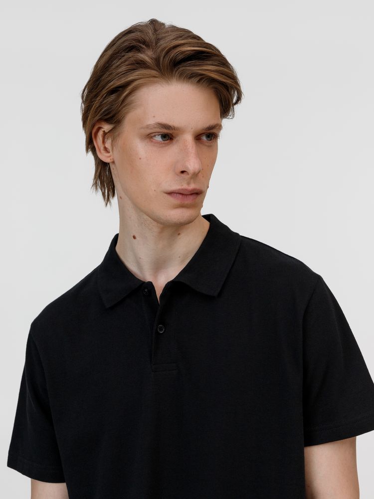 Рубашка поло унисекс Pulse, черная / Миниатюра модельного (1000)