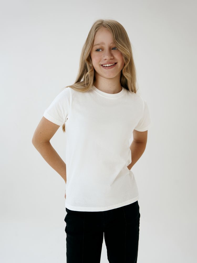 Футболка детская T-Bolka Kids, белая (теплый оттенок) / Миниатюра модельного (1000)