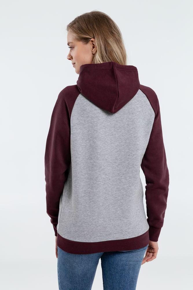 Толстовка унисекс Seattle, серый меланж с бордовым / Миниатюра WWW (1000)