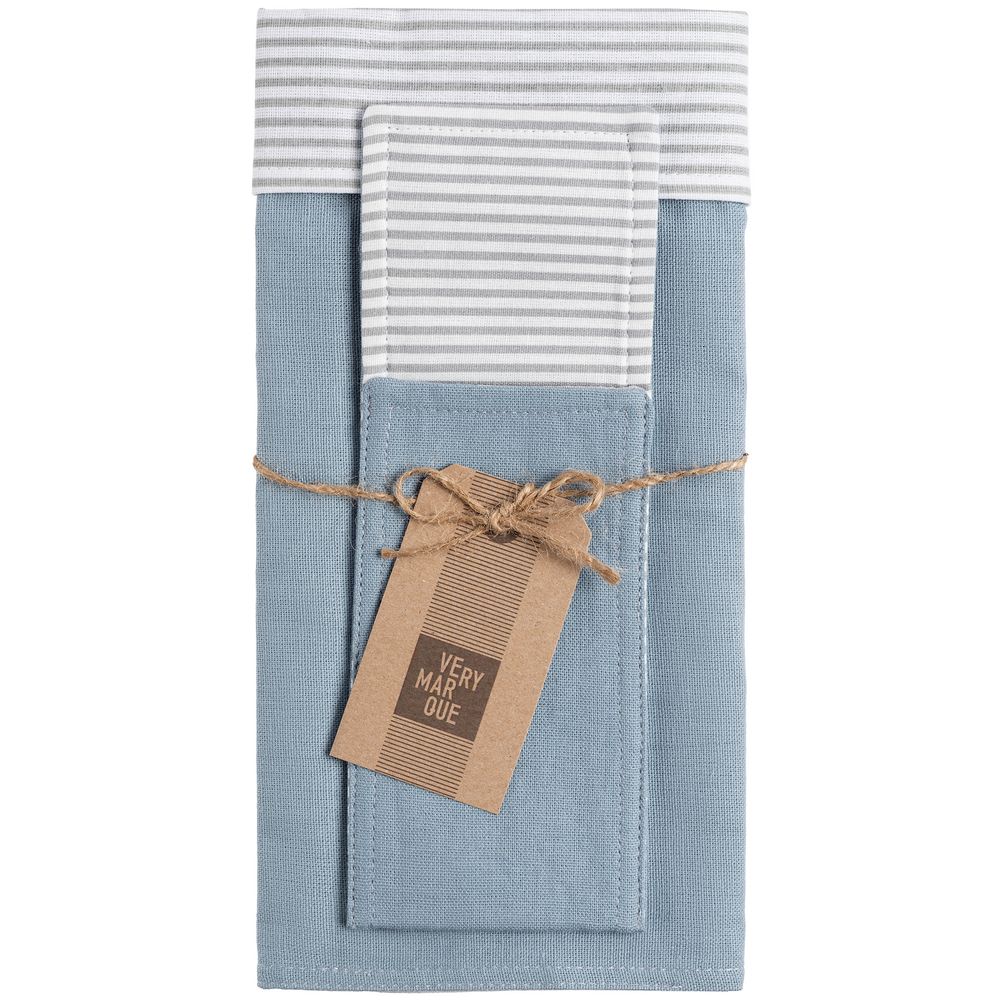 Набор Feast Mist: сервировочная салфетка и куверт, серо-голубой / Миниатюра WWW (1000)