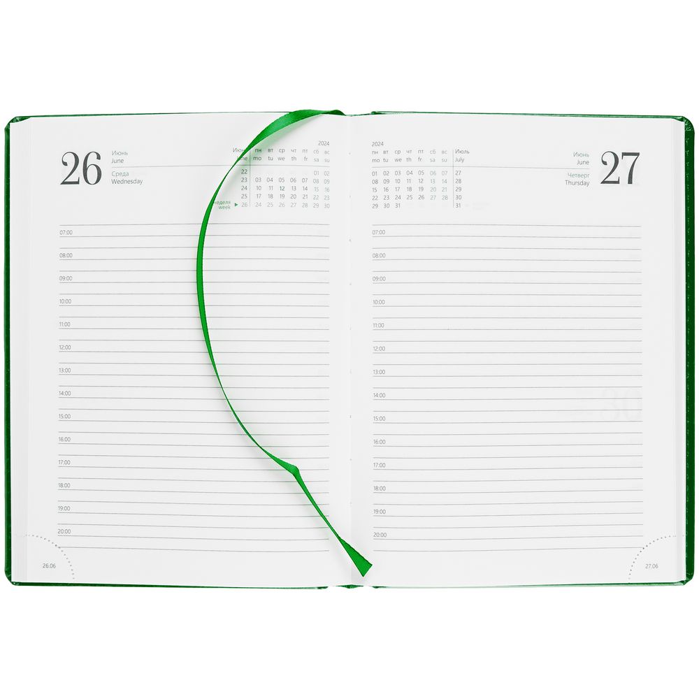 Ежедневник New Nebraska, датированный, зеленый / Миниатюра WWW (1000)