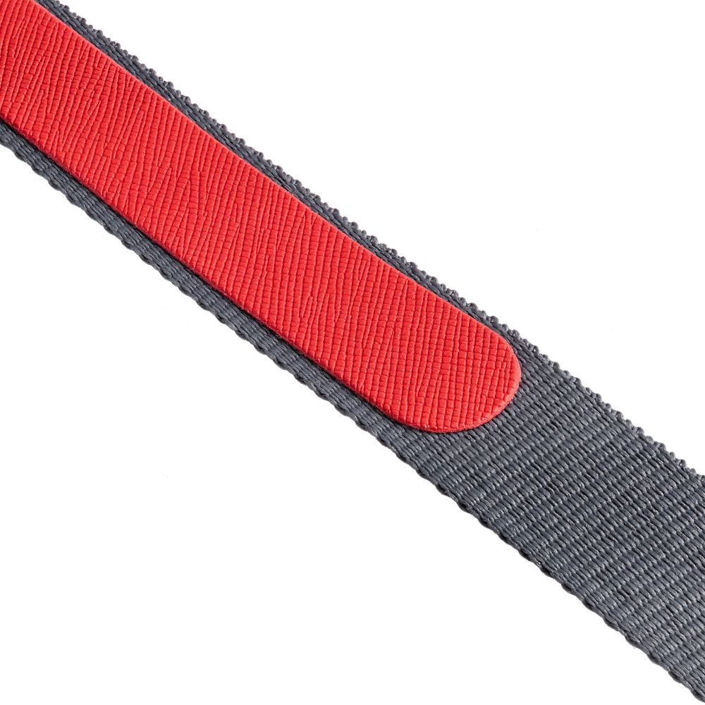 Лента для бейджа с ретрактором Devon, серая с красным / Миниатюра WWW (1000)