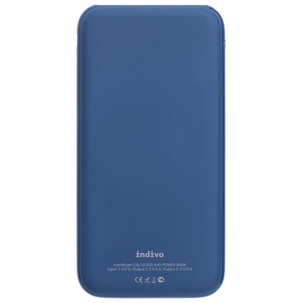 Аккумулятор с подсветкой markBright City, 10000 мАч, синий / Миниатюра WWW (1000)