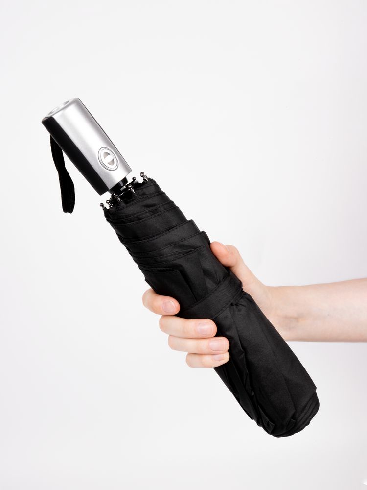 Зонт складной Fiber, черный / Миниатюра WWW (1000)