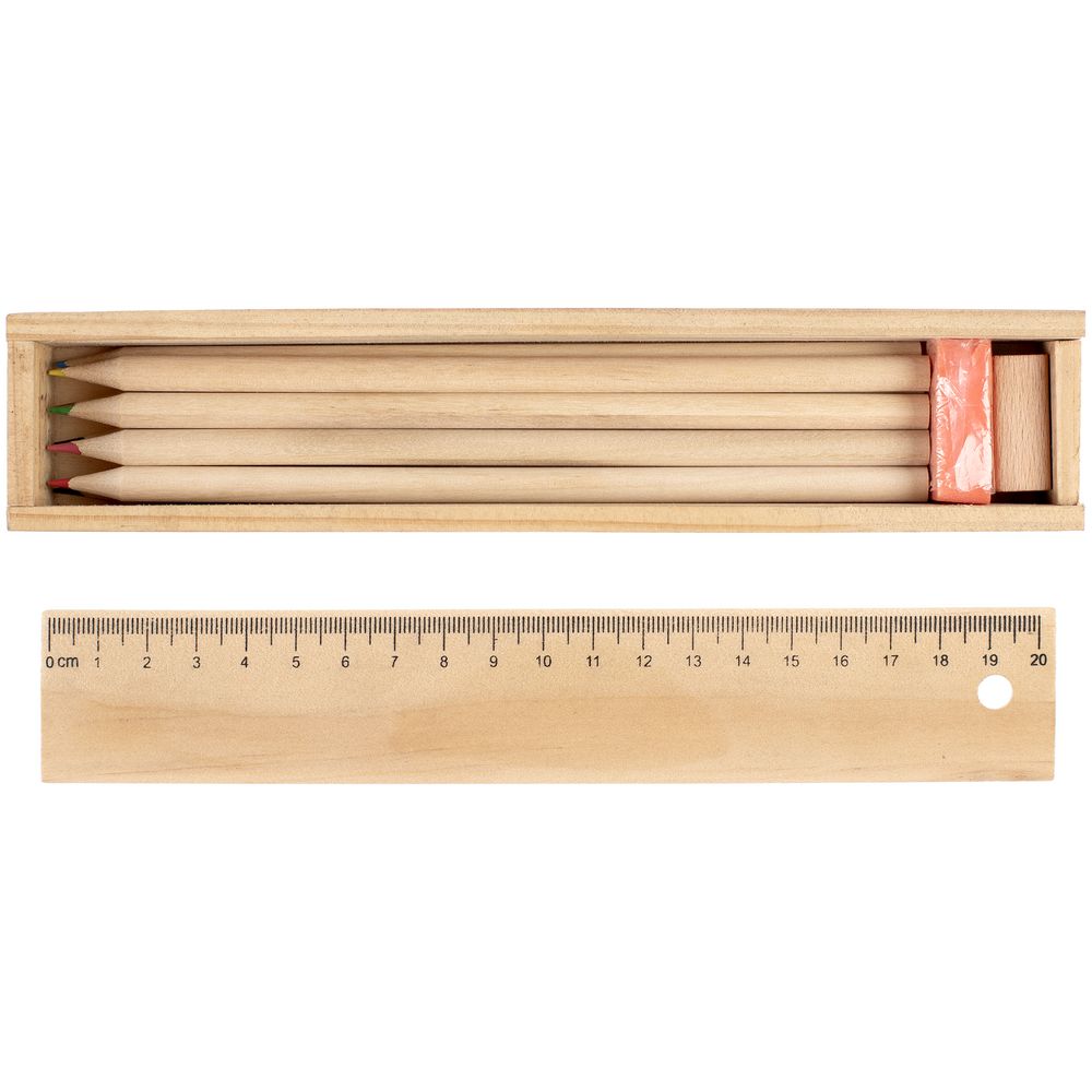 Набор цветных карандашей Spasso в деревянном пенале / Миниатюра WWW (1000)