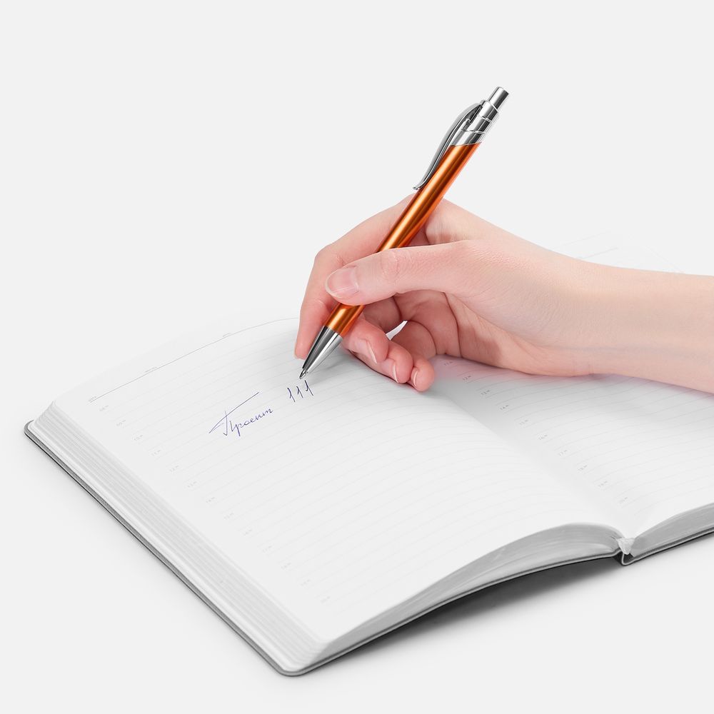 Ручка шариковая Underton Metallic, оранжевая / Миниатюра WWW (1000)