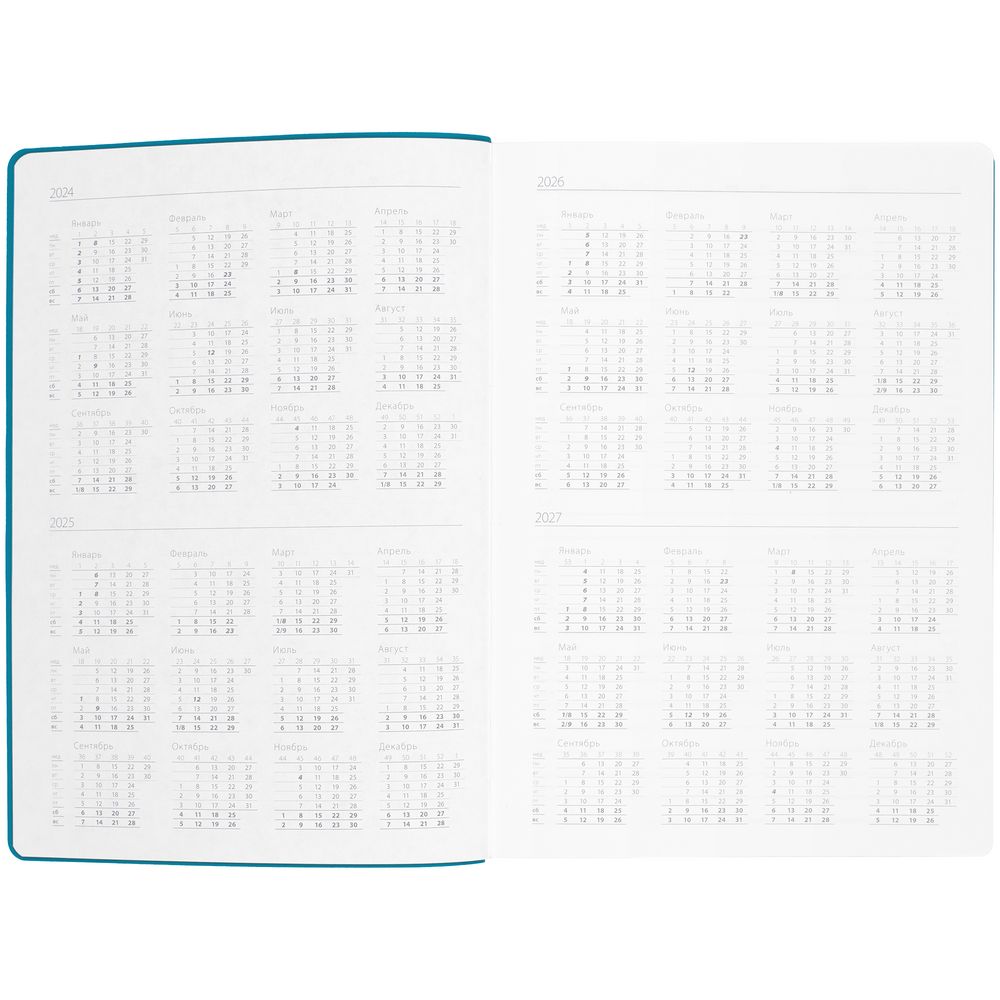 Ежедневник Flexpen Shall, недатированный, бирюзовый / Миниатюра WWW (1000)