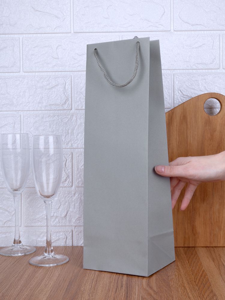 Пакет под бутылку Vindemia, серый / Миниатюра WWW (1000)