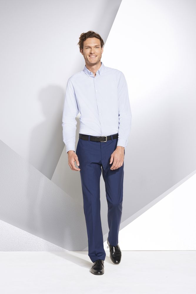 Рубашка мужская Beverly Men, белая с синим / Миниатюра WWW (1000)