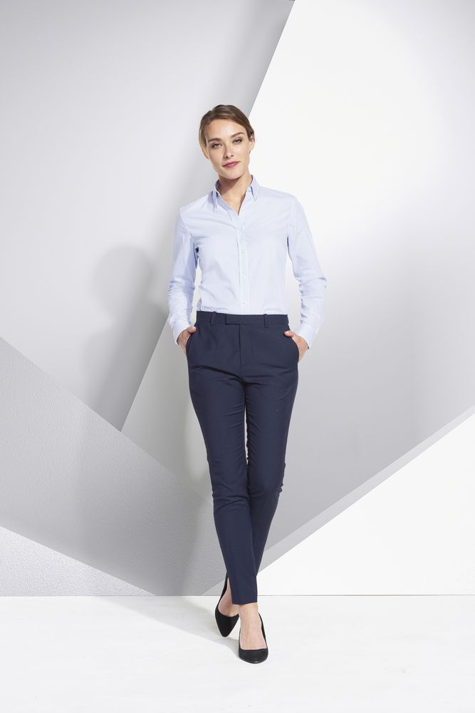 Рубашка женская Beverly Women, белая с синим / Миниатюра WWW (1000)