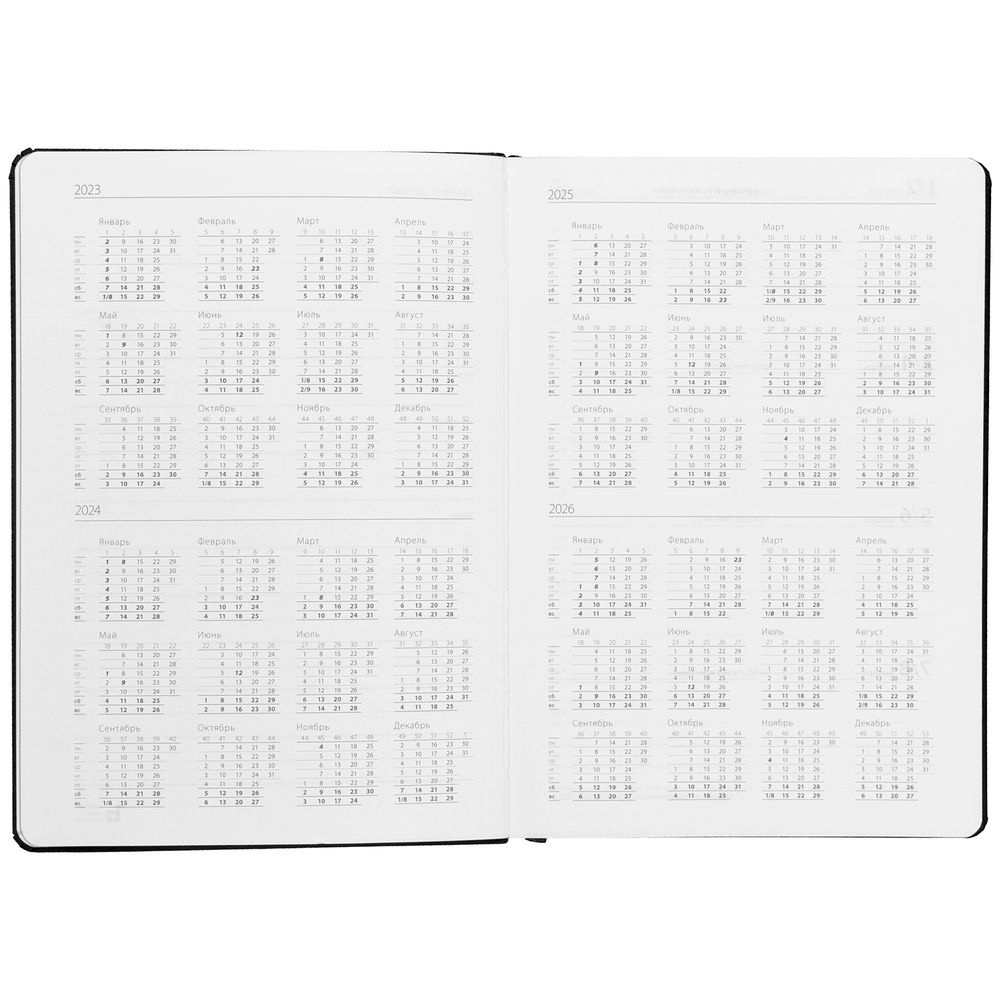 Ежедневник Must, датированный, черный / Миниатюра WWW (1000)