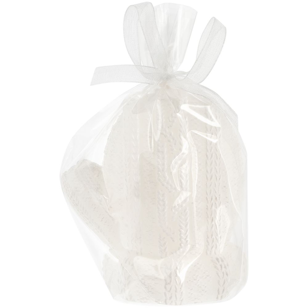 Свеча Kniteam, варежка, белая / Миниатюра WWW (1000)