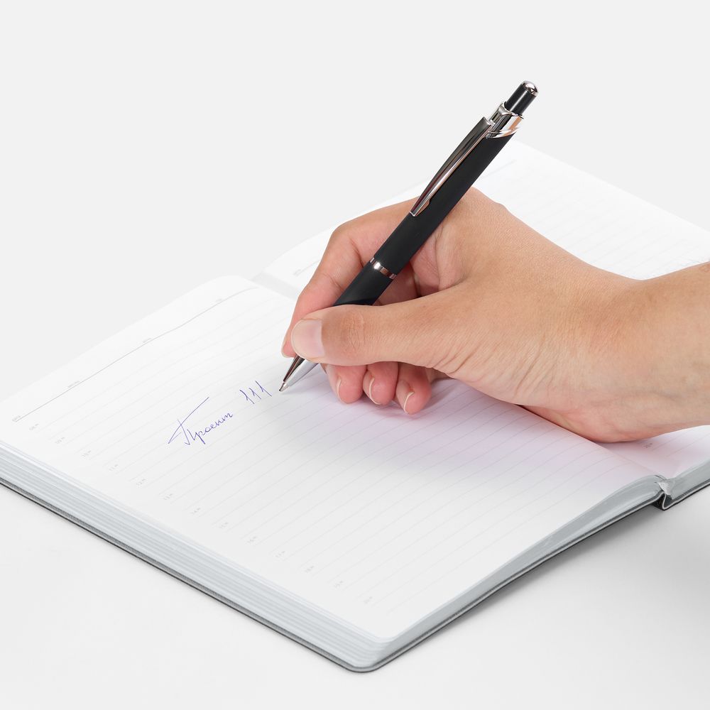 Ручка шариковая Chromos Soft Touch, черная / Миниатюра WWW (1000)