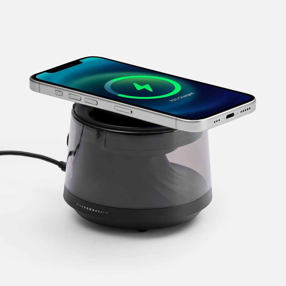 Bluetooth-колонка с подсветкой и беспроводной зарядкой Quantium, черная / Миниатюра WWW (1000)